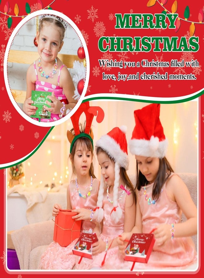 Tondiamo 4 Set Christmas Jewelry for Little Girls Princess Dress up Kids Jewelry Gift Beaded Necklaces and Bracelets with Gift Box for Christmas Birthday Party Favors (Classic) - Image 5